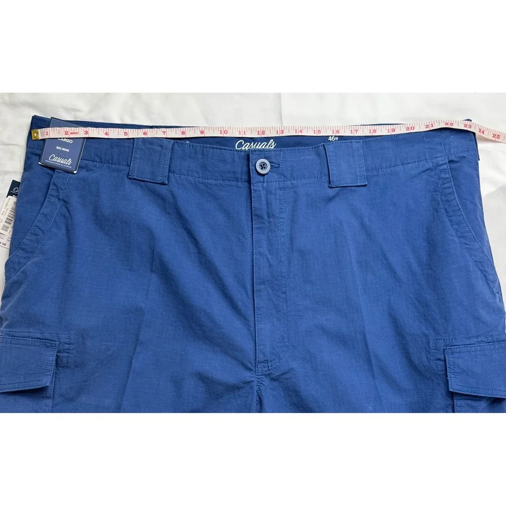 Roundtree & Yorke Casuals Big Man Blue Cargo Shorts 46 Ripstop